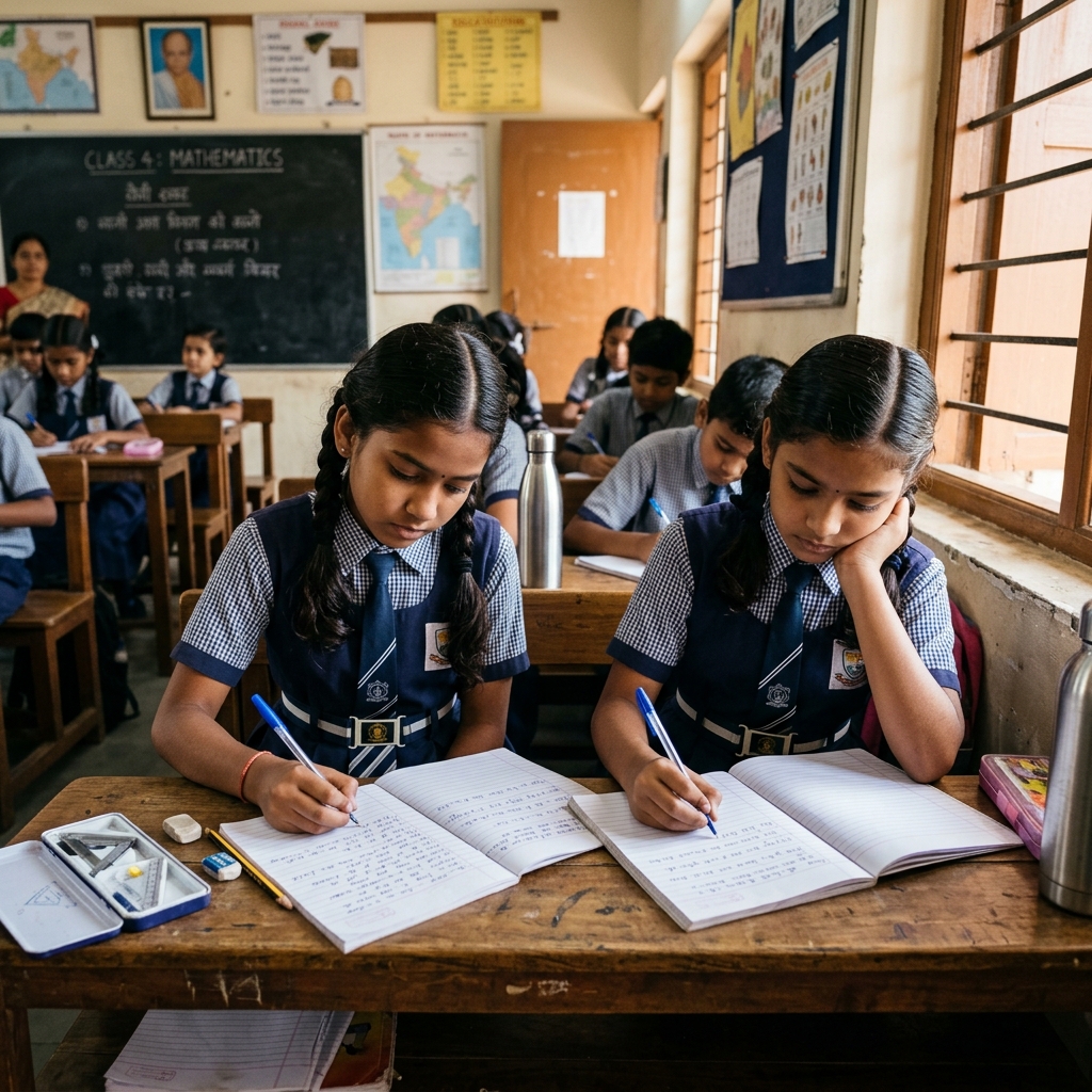 Indian students in classroom